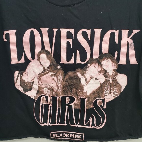 BLACKPINK Lovesick Girls K-Pop Idol DIY Cropped Graphic Band Tee‎ Adult Size XL - Picture 2 of 5